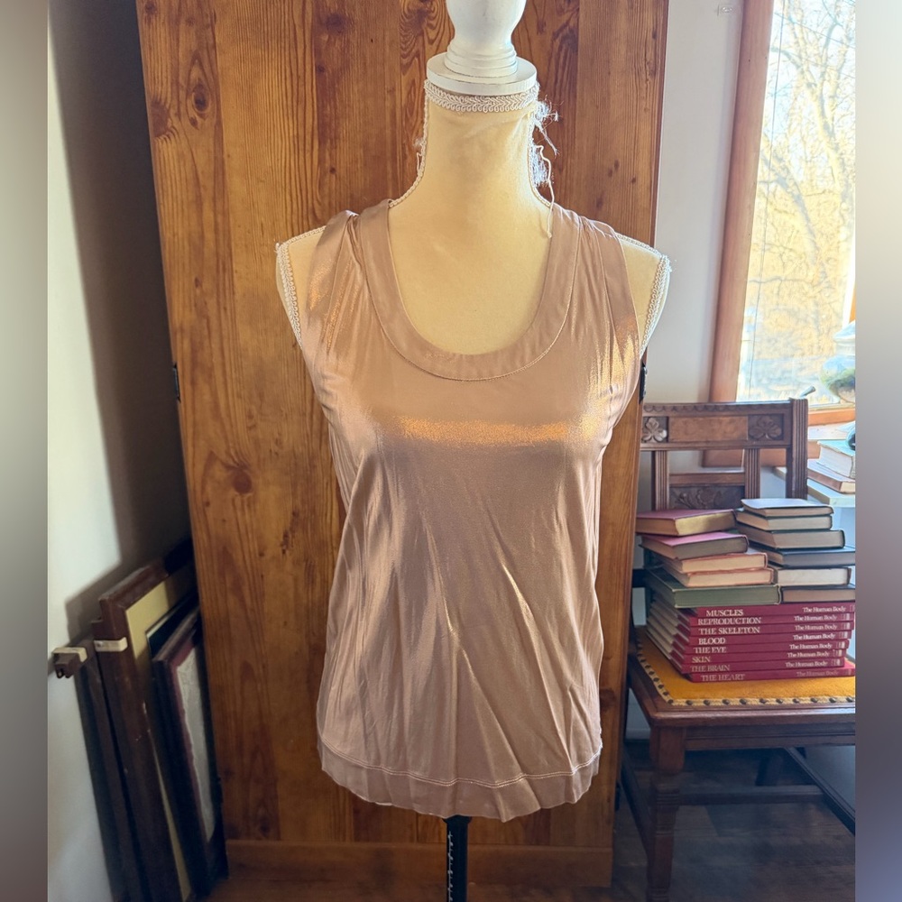 BALENCIAGA PARIS Champagne Shimmer Tank Size M